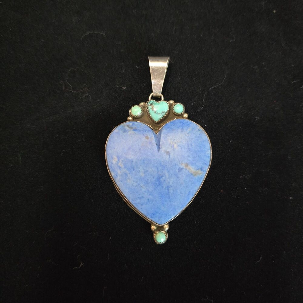 Mary Ellen Pease SS, Lapis and Turquoise Heart Pendant
